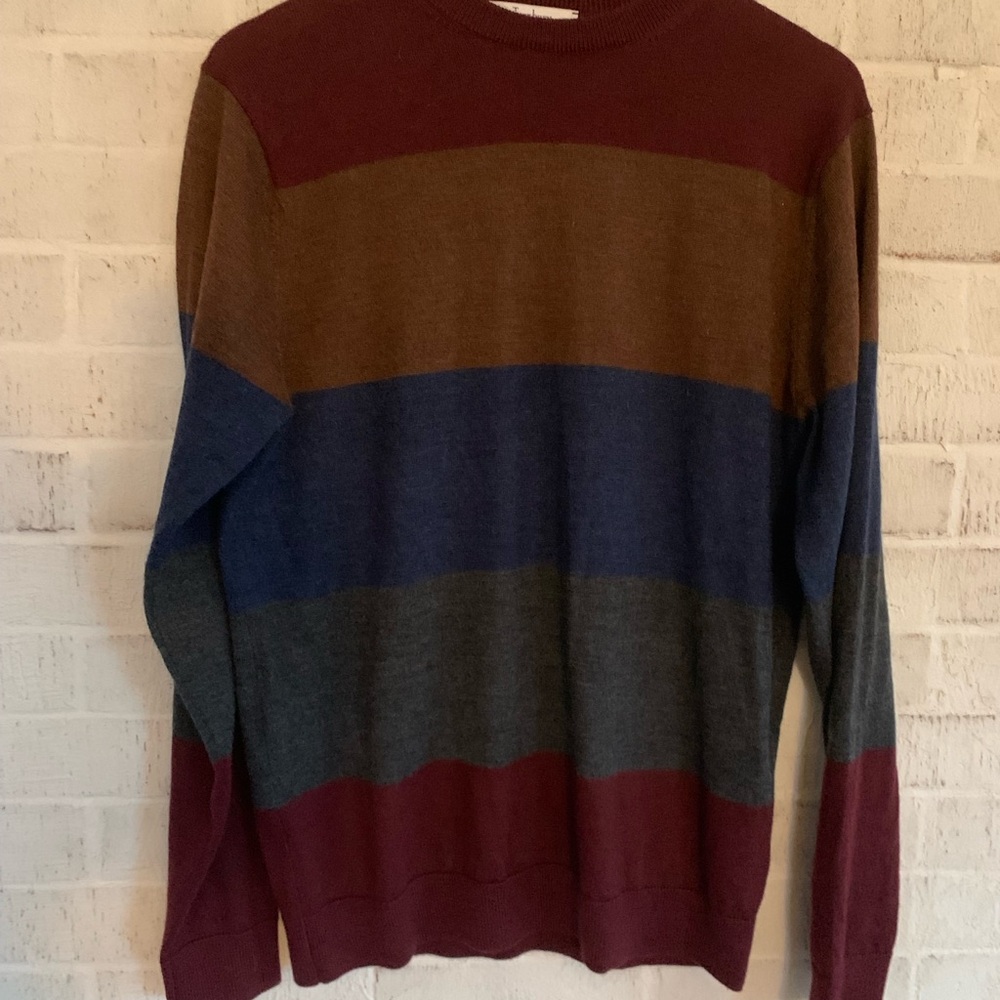 Turnbury Wool Blend Crewneck Sweater with Stripes